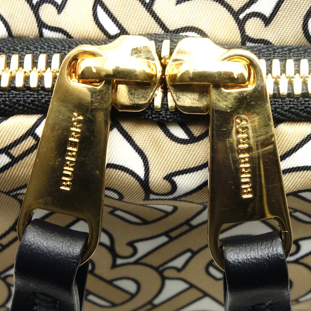 BURBERRY バーバリー TBロゴ 801768 リュック・バックパック ナイロンxレザー ベージュ ブラック/450298【中古】_画像6