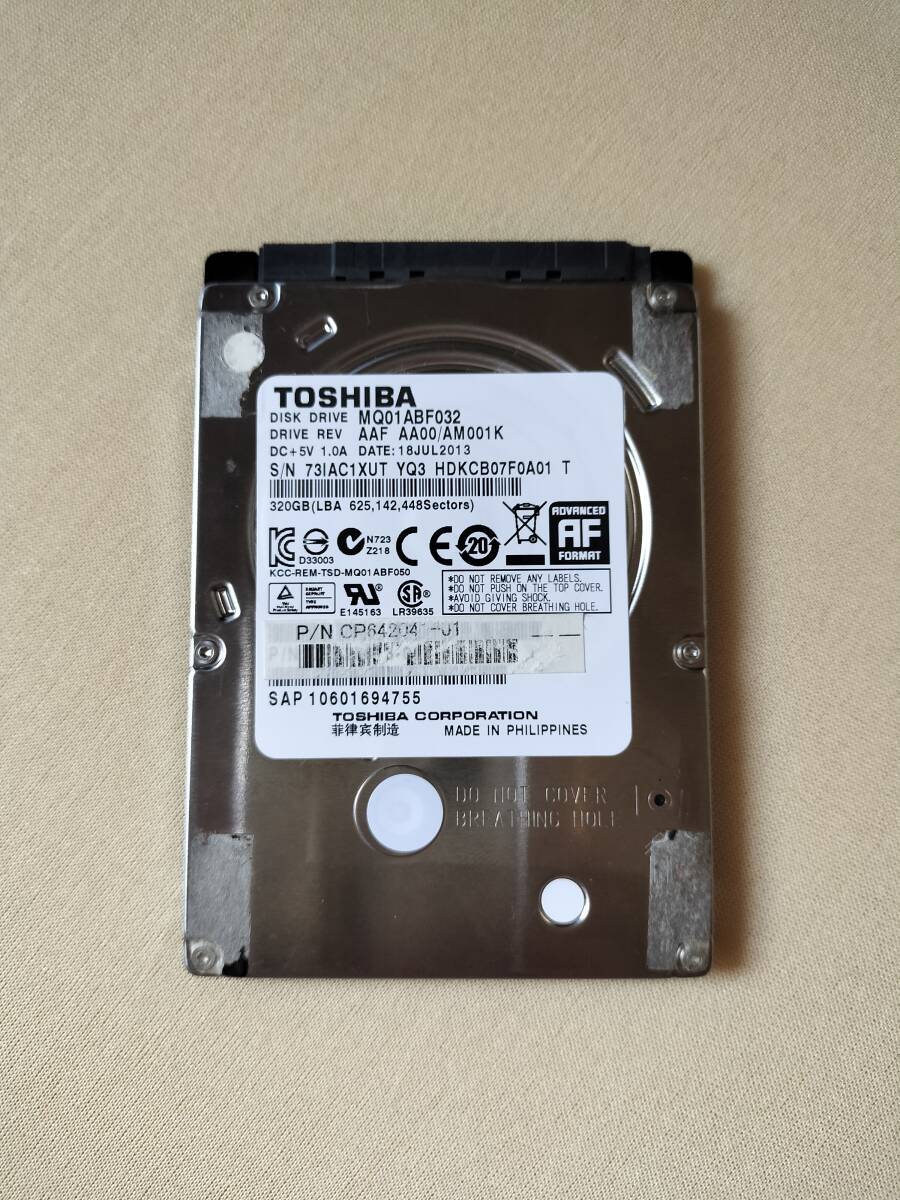 SONY ソニー製 nasne ナスネ 交換用HDD（ハードディスク） 320GB 中古 使用時間：11,756h_画像1