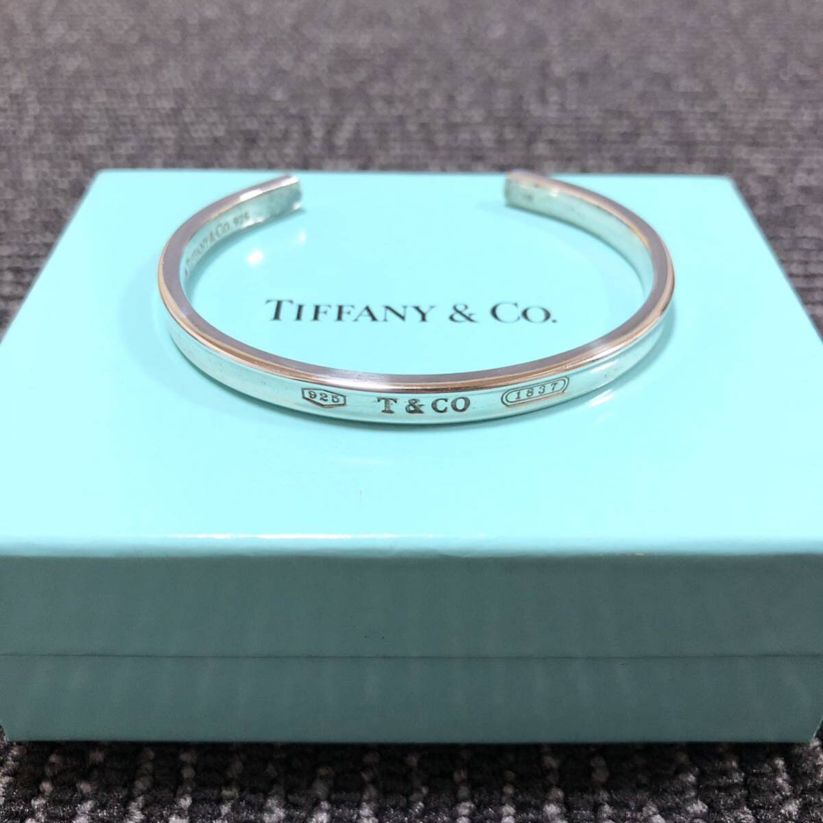 【ティファニー】基準内 TIFFANY&Co. カフバングル 1837 ナロー バングル シルバー925 ブレスレット メンズ レディース 送料370円_画像1