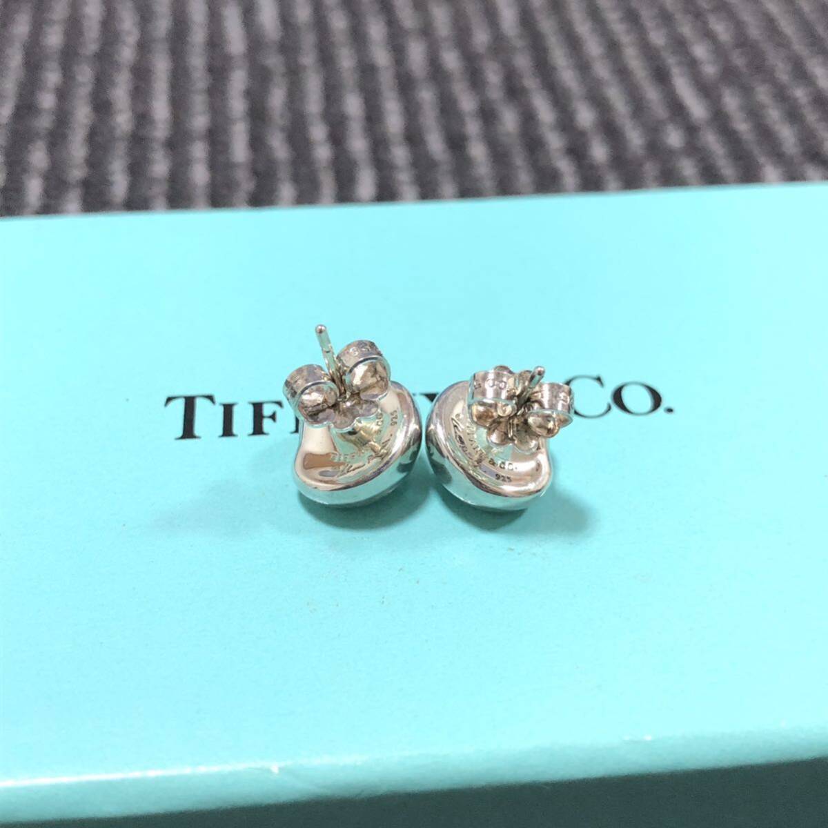 美品【ティファニー】基準内 TIFFANY&Co. ピアス ナゲット シルバー925 幅0.9cm イヤリング アクセサリー メンズ レディース 箱 送料520円_画像3