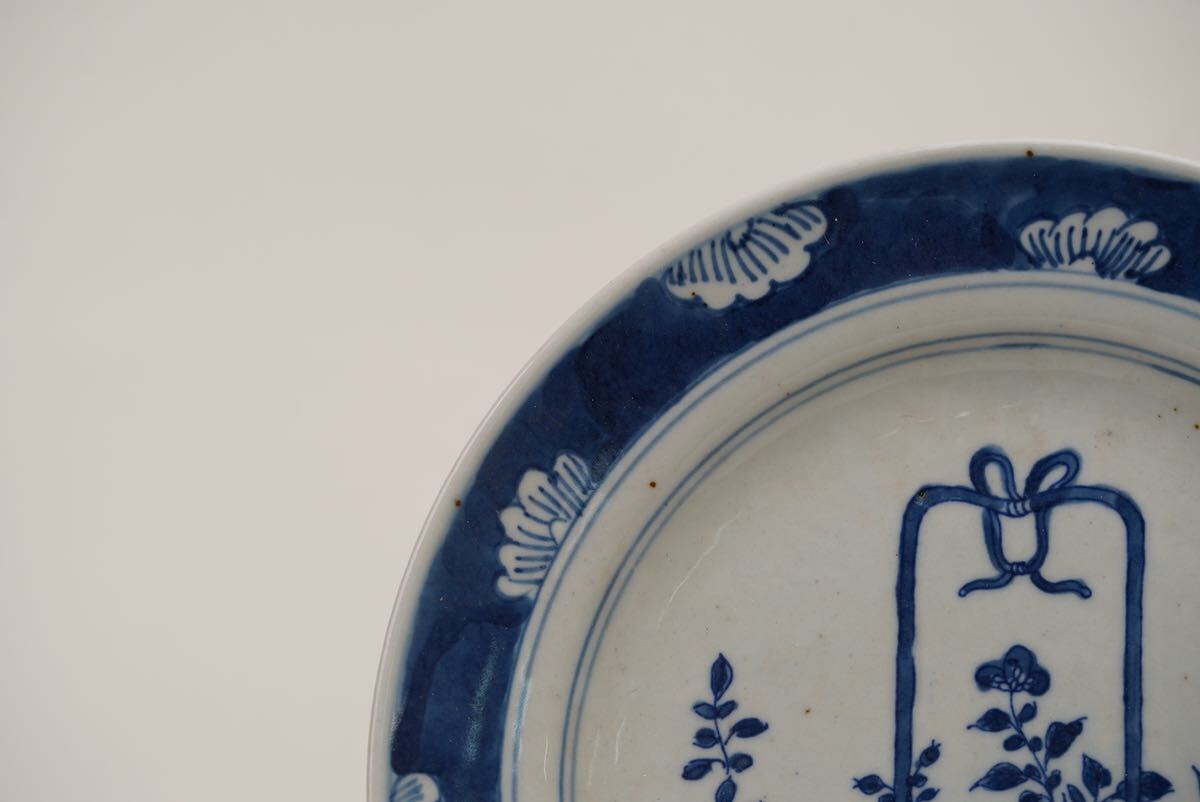 【竹河】中国古美術 清時代 青花 皿 飾皿 染付 時代物 唐物 古玩 骨董 藏出_画像3