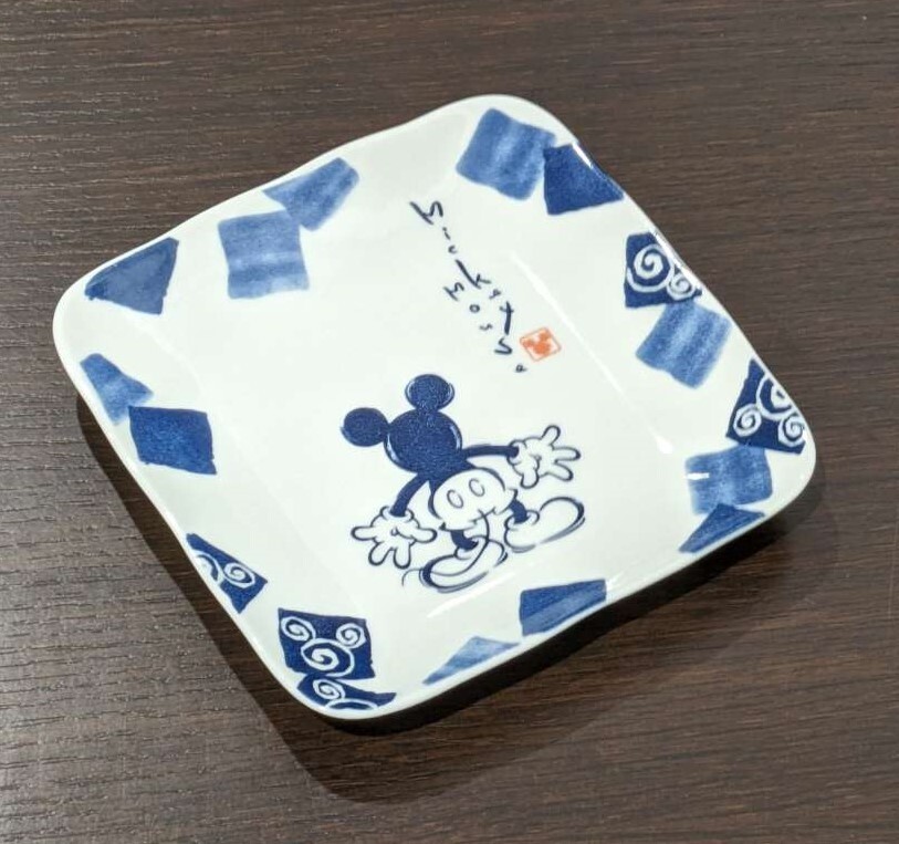 #15301 【美品】 MICKEY MOUSE ミッキーマウス 柄 プレート 角取り 皿 4枚セット 現状品_画像5