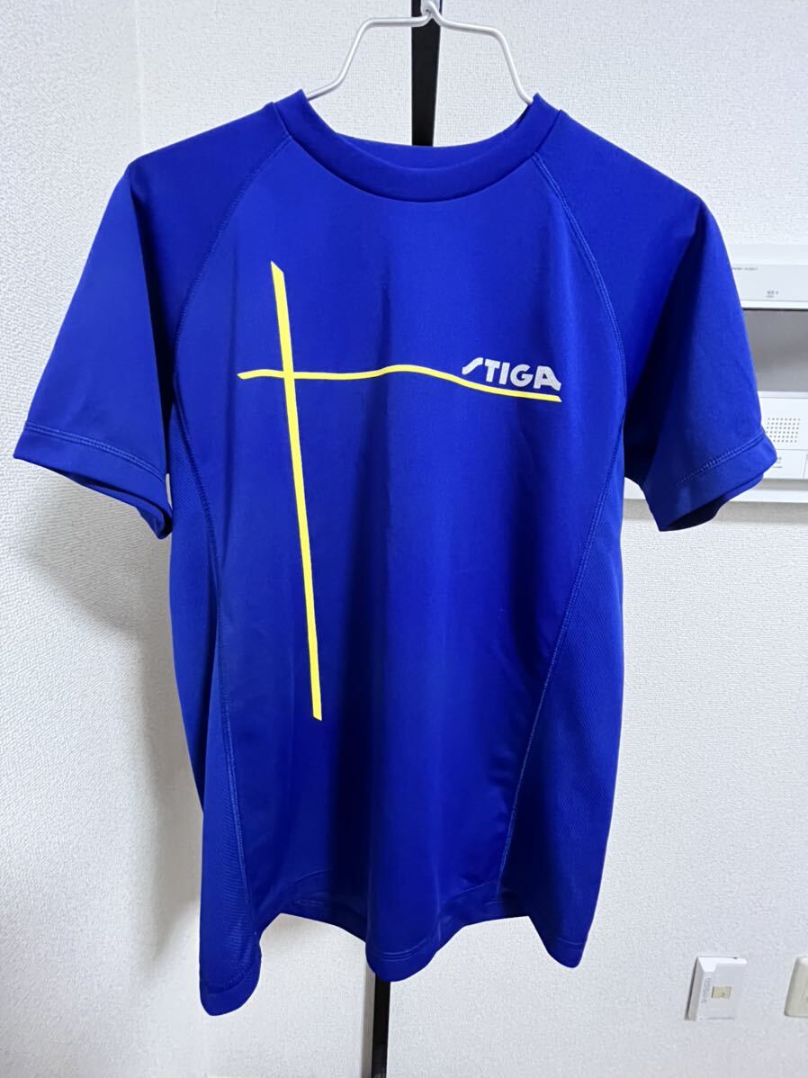 卓球 スティガ STIGA ゲームシャツ ユニフォーム ファイテンコラボシャツ ロイヤルブルー 男女兼用 サイズS_画像3