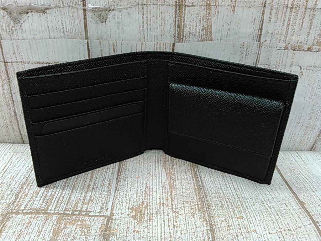 He245-185![60]BVLGARI BVLGARY кошелек для мелочи . имеется двойной бумажник черный / голубой 