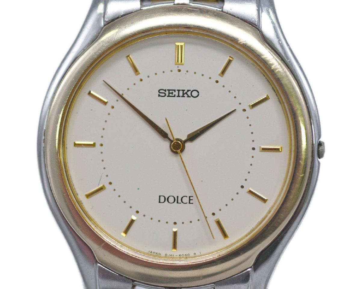 [中古品] 稼働品【SEIKO】セイコー Dolce ドルチェ 8J41-6030 メンズ クオーツ 純正ブレス 動作OK 中古品_画像2