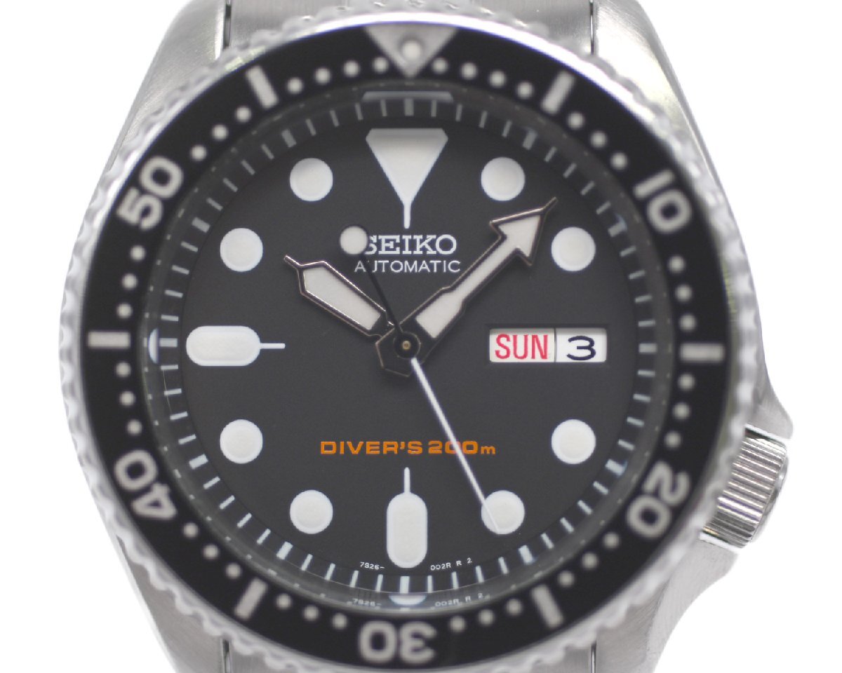 [極美品] 稼働品【SEIKO】セイコー ダイバーズ200ｍ ブラックボーイ 7S26-0020 SKX007KD 動作OK 自動巻 中古美品 箱付_画像2