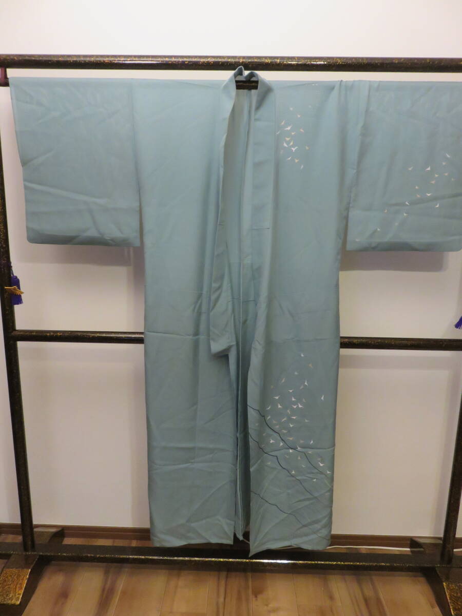 呉服屋閉店 夏物 夏着物 男着物 着物 正絹 - 成人式 卒業式 結婚式 花嫁 振袖 刺繍 婚礼 コレクション レトロ KI381_画像3