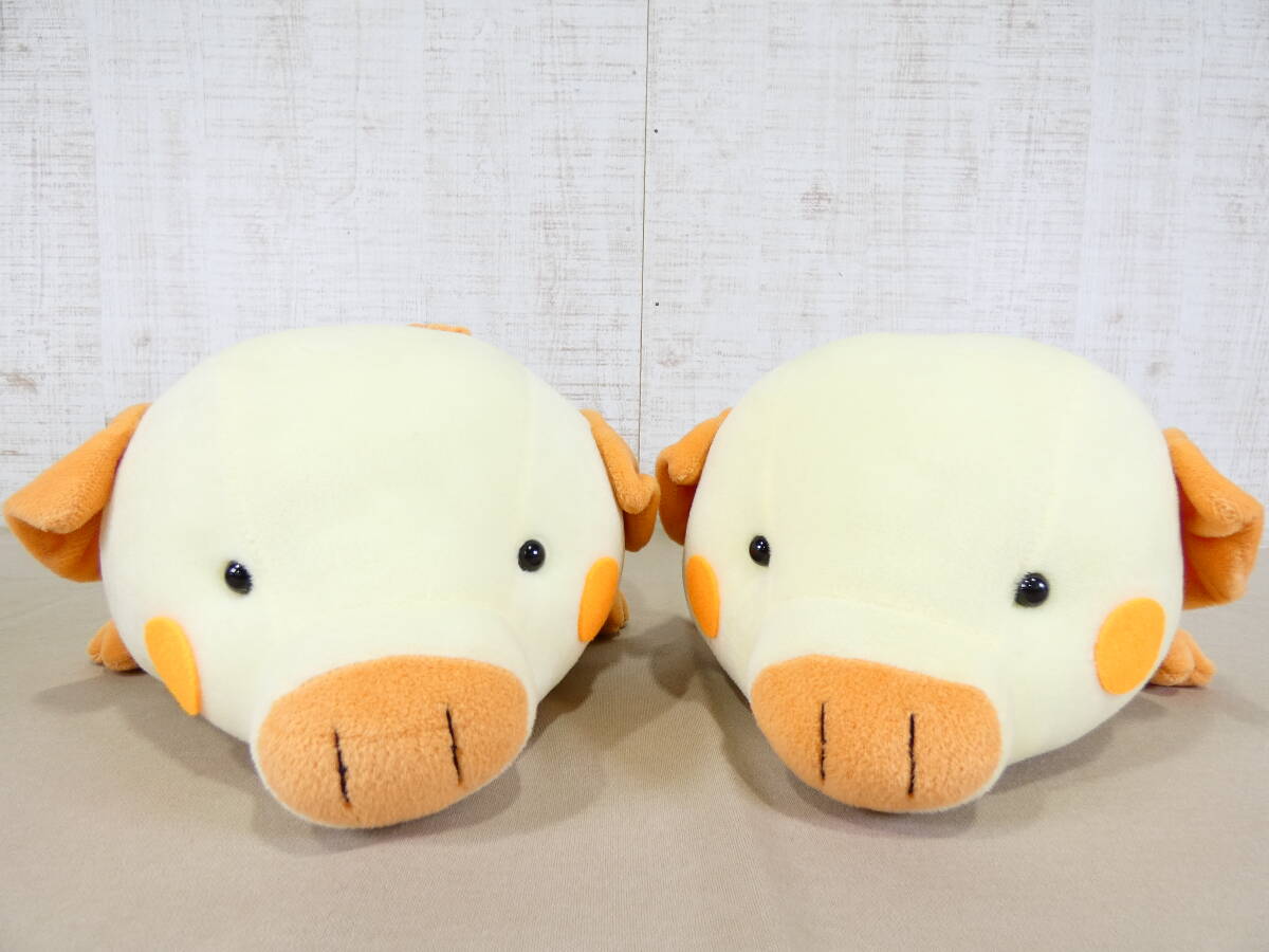 ◎ジャンク モリリン㈱ ぬいぐるみ ブタ/子豚 4体セット まとめて 寝そべり 全長35cm/全高17cm ピンク/イエロー 汚れあり 詳細不明 ＠120_画像8