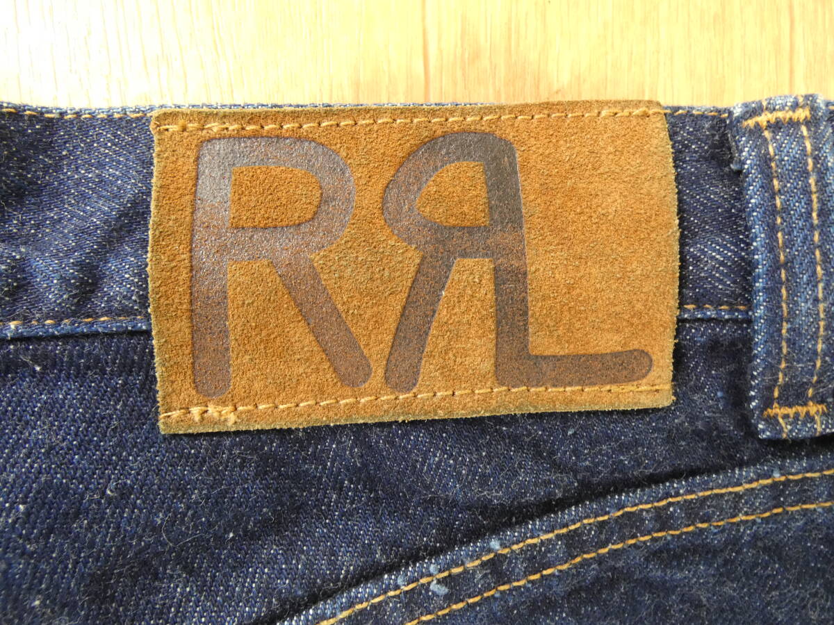 S)☆ 90年代 アメリカ製 DOUBLE RL DENIM Ｗ34L31 ダブルアールエル デニム ラルフ ローレン RRL 色濃い目 ＠60_画像3