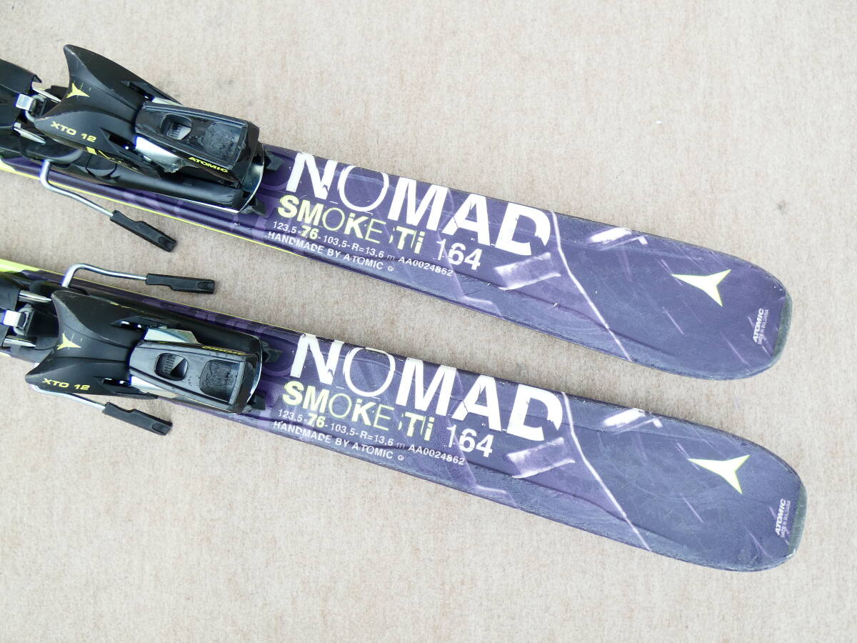 (S)◎ジャンク ATOMIC/アトミック スキー板 NOMAD SMOKE Ti 164cm ブラック×イエロー 板＋ビンディングセット 年式不明 ＠160※同梱不可の画像5