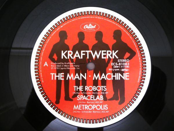 S) KRAFTWERK クラフトワーク 「 THE MAN・MACHINE 人間解体 」 LPレコード 帯付き ECS-81083 @80 (R-13)_画像7
