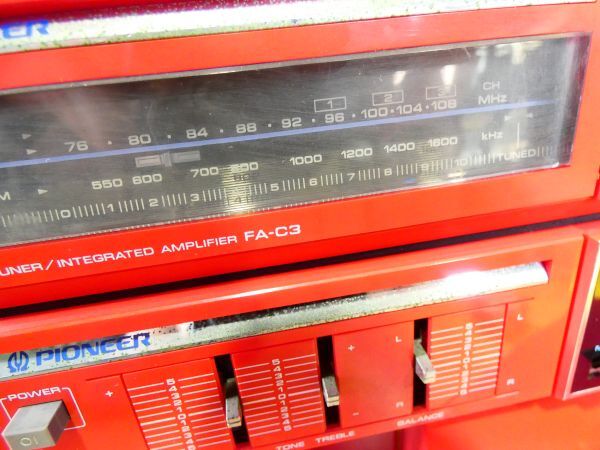 PIONEER パイオニア FA-C3/CT-C9W/PL-C7CS-C3 ラジカセ RED 音響機器 オーディオ ※ジャンク/ラジオ受信OK！ @140 (3)_画像10