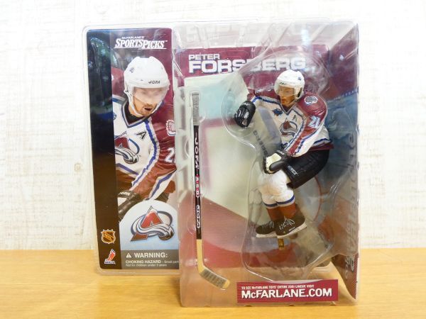 S) unopened!mak fur Len toys NHLkorolado Avalanche PETER FORSBERG Peter force bar g#21 figure @80(N-11)