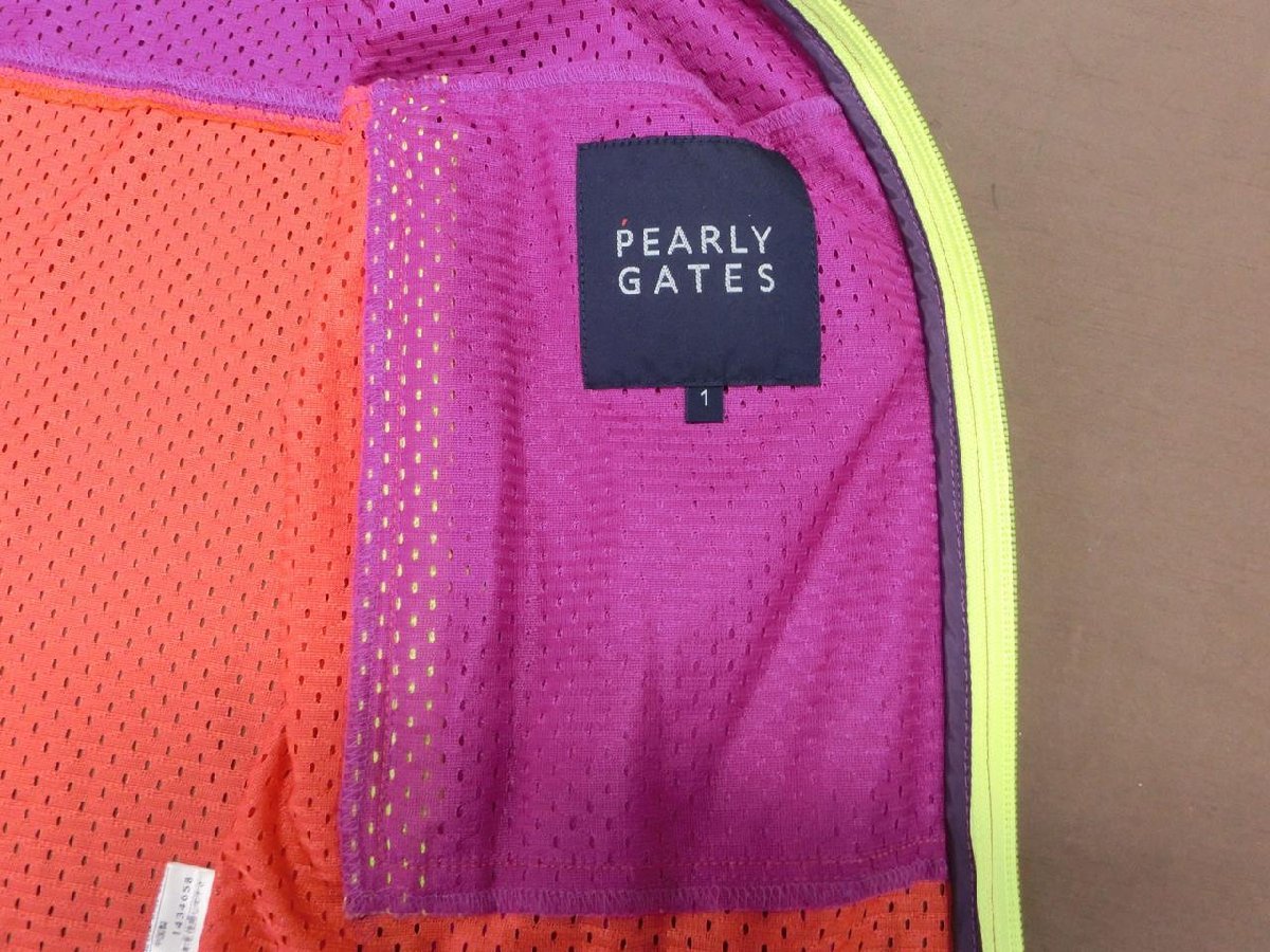 【N-5895】PEARLY GATES パーリーゲイツ メッシュパーカー ジップ フーディー ピンク系 size1 現状品【千円市場】_画像4