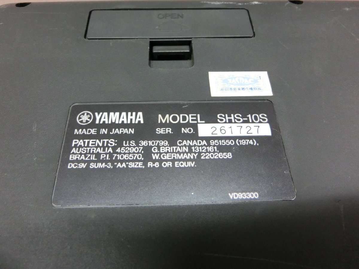 【YU-0048】YAMAHA ヤマハ ショルダー 電子ピアノ SHS-10S 通電確認済 電子キーボード 電子機器 楽器 ショルダー紐欠品 現状品【千円市場】_画像7