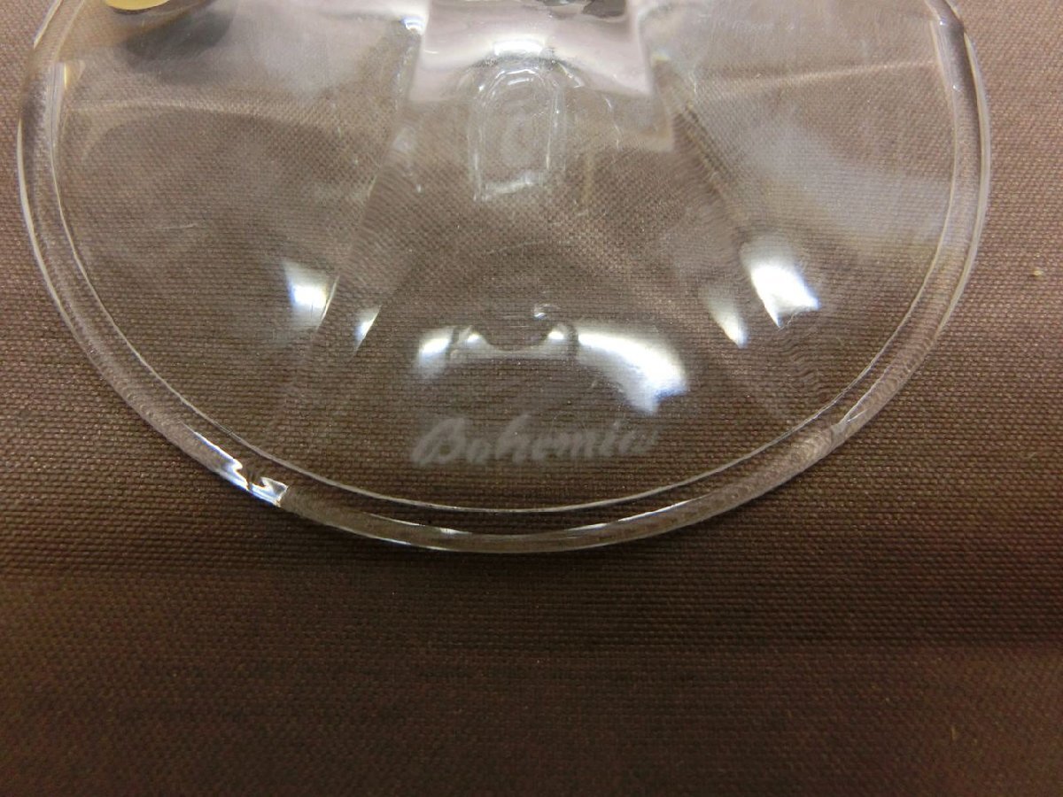 【N-6010】未使用 BOHEMIA クリスタルガラス ペア ワイングラス ボヘミアグラス ボヘミア GLASS ペア 2客セット【千円市場】の画像5