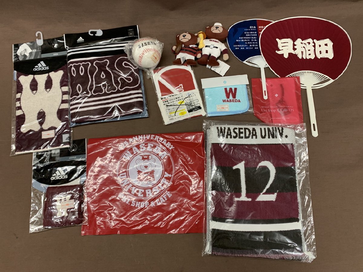 【YG-0387】未使用 アディダス adidas 早稲田大学 野球部 フェイスタオル Tシャツ トレーナー グッズ WASEDA 東京六大学野球【千円市場】_画像5