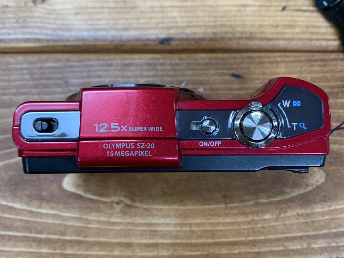 【O-6353】オリンパス OLYMPUS SZ-20 コンパクトカメラ デジカメ デジタルカメラ 赤系 レッド系 3D バッテリー付 現状品_画像5