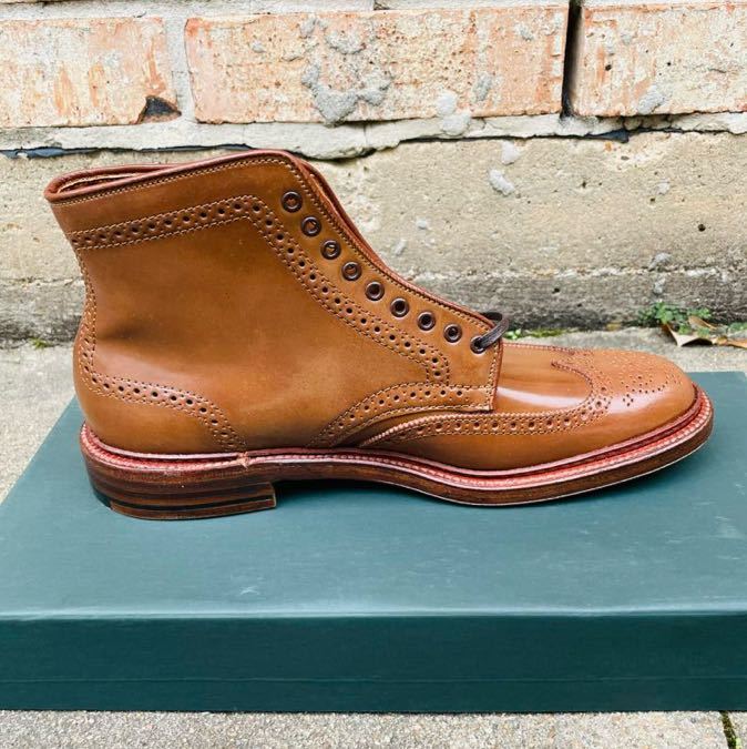 オールデン ウイスキー ウイングチップ ブーツ 7.5D コードバン whiskey Cordovan wing tip boot ブラウン _画像5