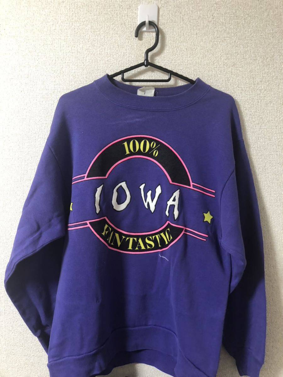 古着スウェット　検)アメカジ　ビンテージ　紫　IOWA_画像1