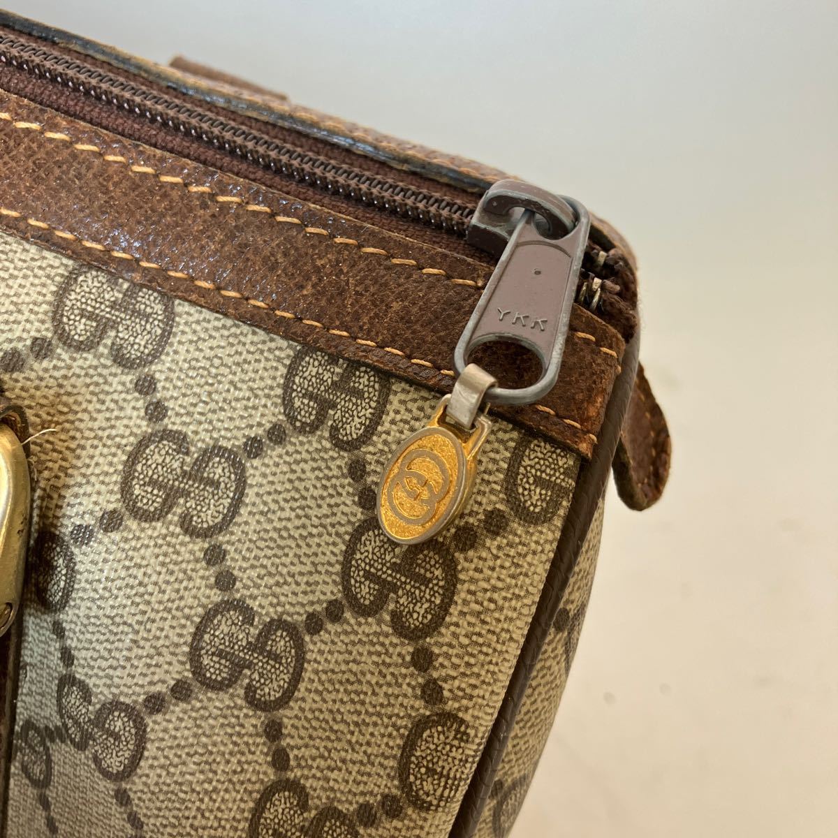 ▽【500円スタート】GUCCI グッチ オールドグッチ ミニ ボストンバッグ シェリーライン ヴィンテージハンドバッグ GG柄 _画像6