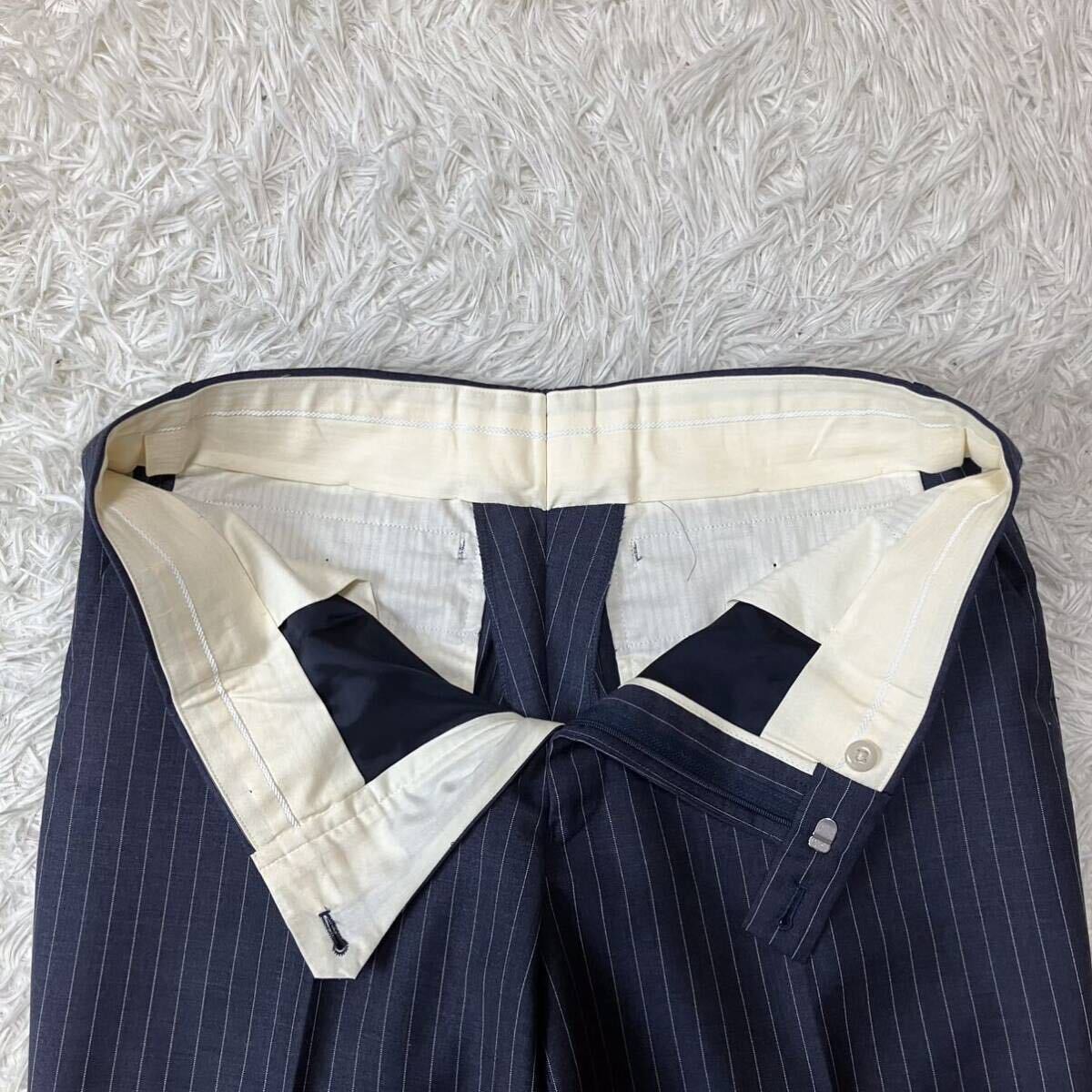 super rare XXL [ ultimate beautiful goods ] Paul Smith suit setup SOHO Zegna Zegna dot Rainbow stripe navy navy blue color XL2 PAUL SMITH