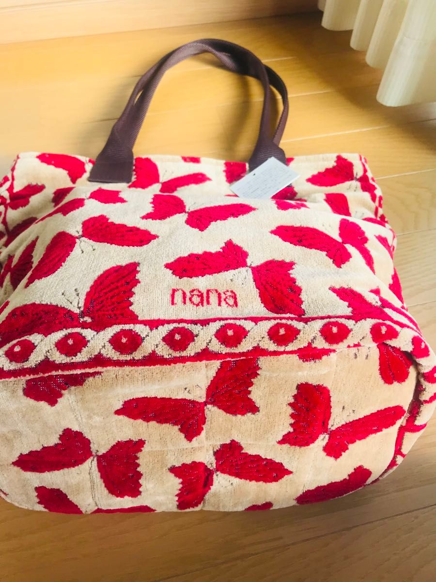 nana ナナ タオル地 トートバッグ - バッグ