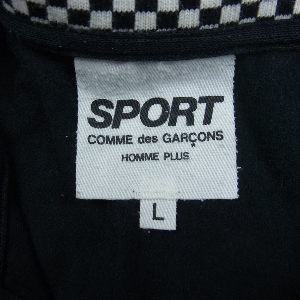 COMME des GARCONS HOMME PLUS コムデギャルソンオムプリュス PP-T302 SPORT スポーツ チェック切替 半袖 ポロシャツ ブラック系 L【中古】_画像4