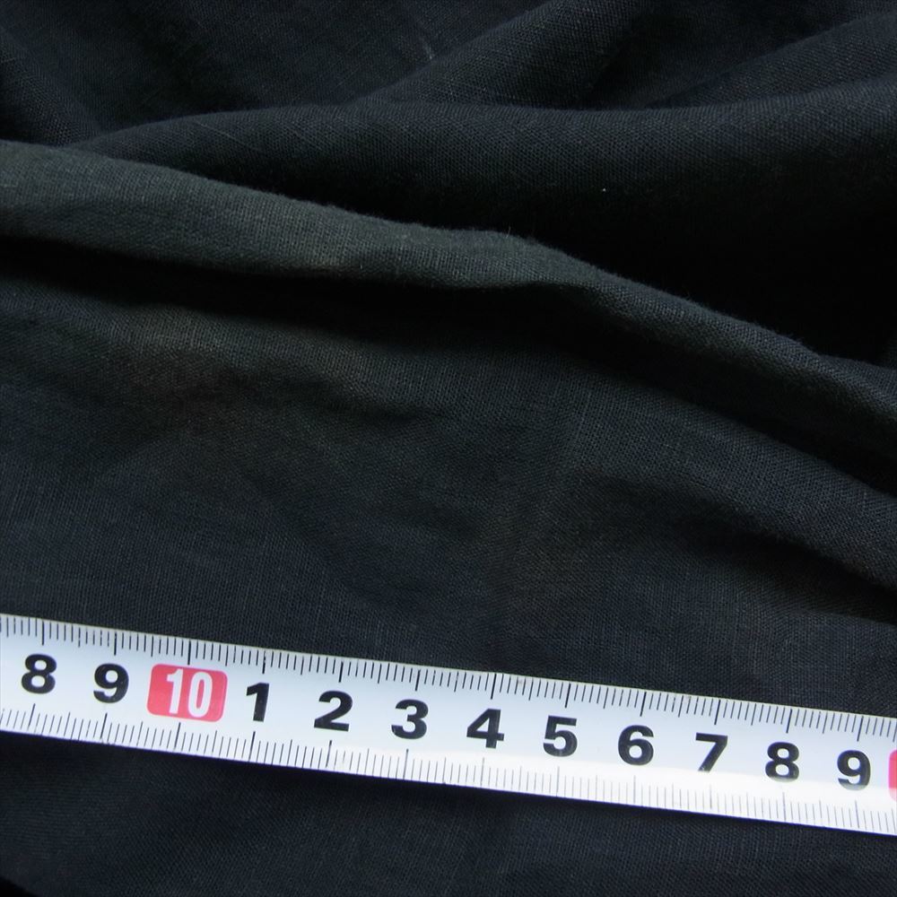 HERMES エルメス ジップアップ セリエボタン リネン 長袖 シャツ ブラック系 15.5【中古】_画像8