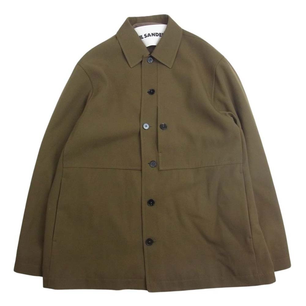 JIL SANDER ジルサンダー 国内正規品 イタリア製 WOOL ウールギャバジン シャツ ジャケット 50【中古】_画像1