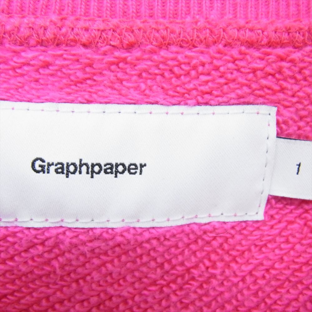 GRAPHPAPER グラフペーパー GU191-70059B × LOOPWHEELER SWEAT ループウィラー ラグラン クルーネック スウェット トレーナー【中古】_画像4