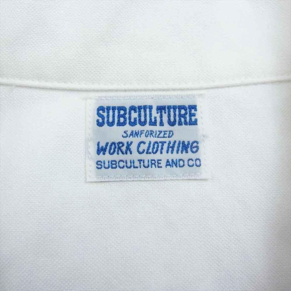 サブカルチャー Subculture SCSH-CL01 OXFORD SHIRTS オックスフォード 長袖 シャツ ホワイト系 1【中古】_画像4