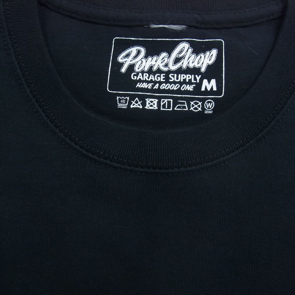 ポークチョップ ガレージサプライ PORKCHOP GARAGE SUPPLY プリント 半袖 Tシャツ ブラック系 M【新古品】【未使用】【中古】_画像3