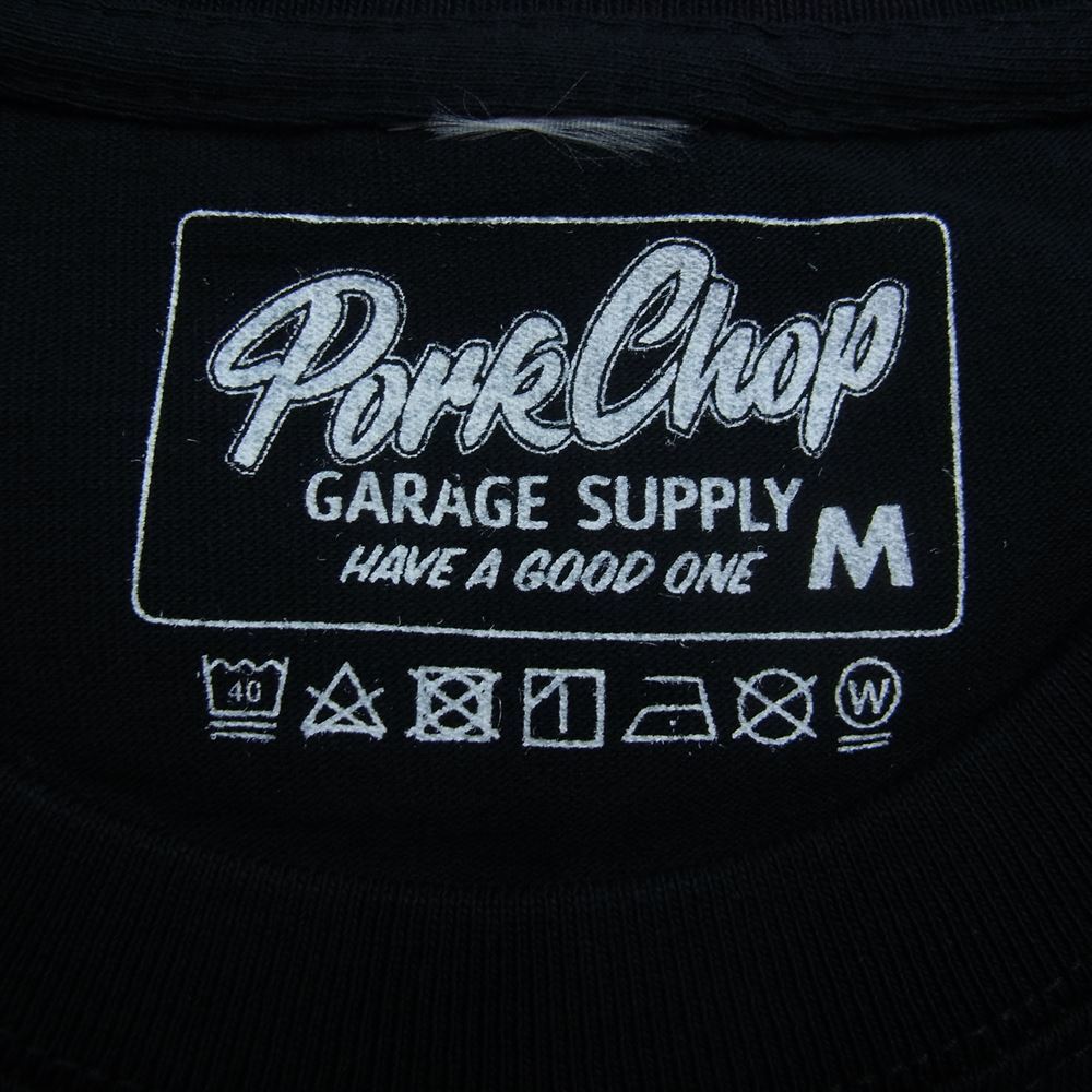 ポークチョップ ガレージサプライ PORKCHOP GARAGE SUPPLY プリント 半袖 Tシャツ ブラック系 M【新古品】【未使用】【中古】_画像4