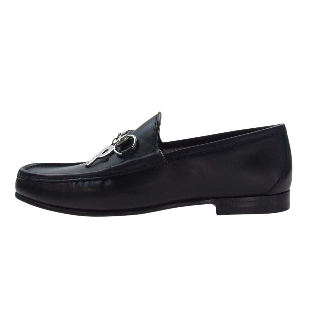 GUCCI Gucci PALACEpa отсутствует GG-P шланг bit SV925 P очарование кожа Loafer обувь оттенок черного 7[ новый старый товар ][ не использовался ][ б/у ]