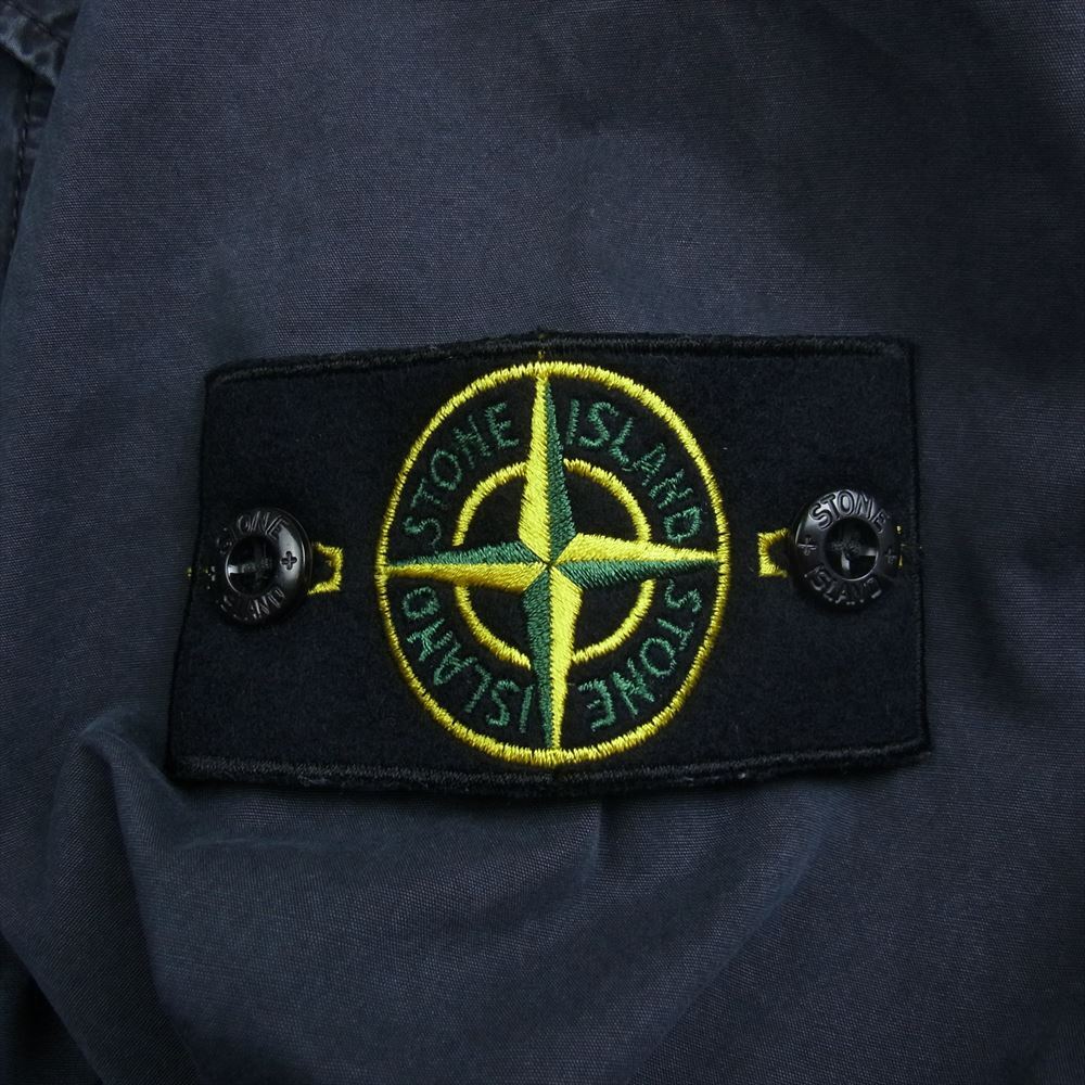 STONE ISLAND ストーンアイランド ロゴワッペン付き ガーメントダイ 長袖 シャツ ジャケット ネイビー系 M【中古】_画像7