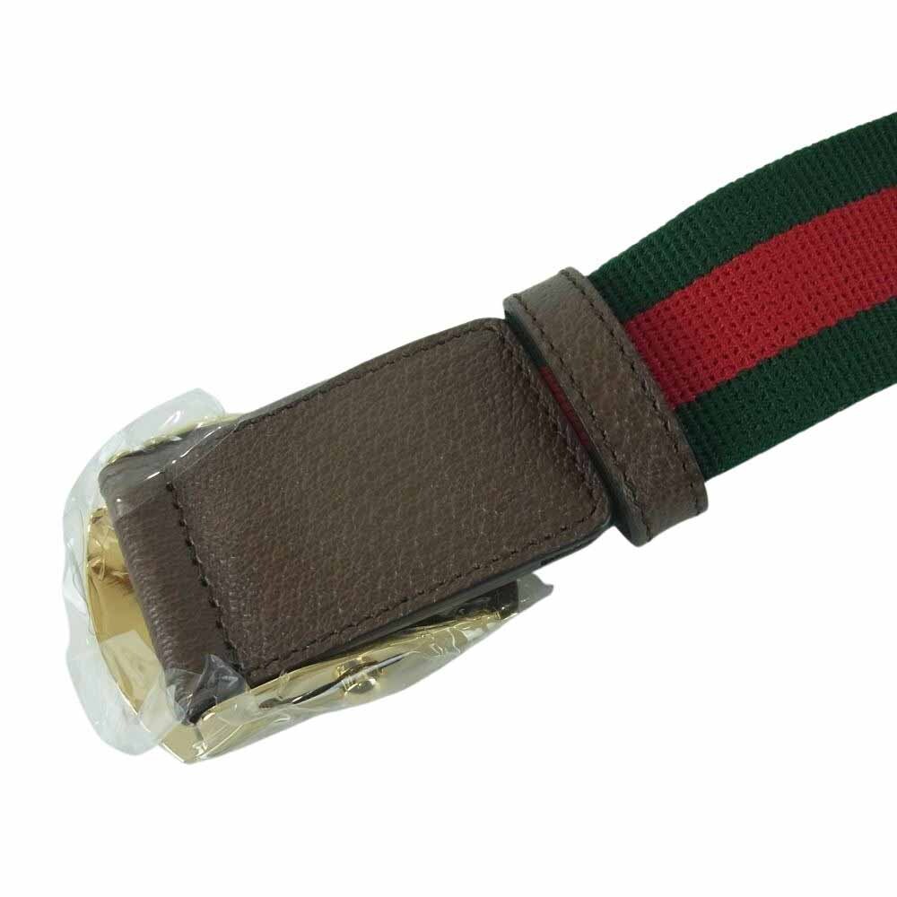 GUCCI グッチ Palace パレス Web Skater Belt ウェブ スケーター ベルト シェリーライン グリーン系 レッド系 未使用 【中古】_画像3