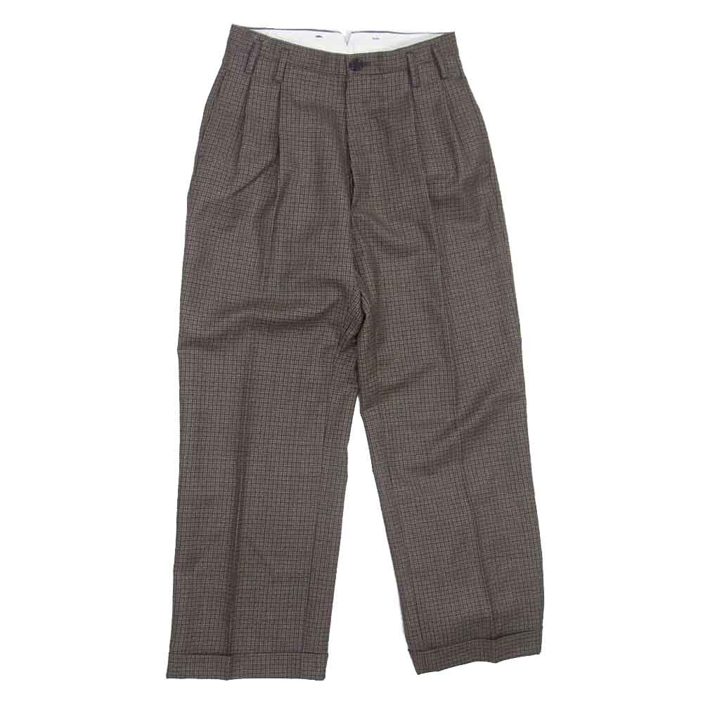 MAISON MARGIELA メゾンマルジェラ 20AW S51KA0521 S53200 Pleats Wool Pants タック プリーツ チェック ウール スラックスパンツ【中古】_画像1