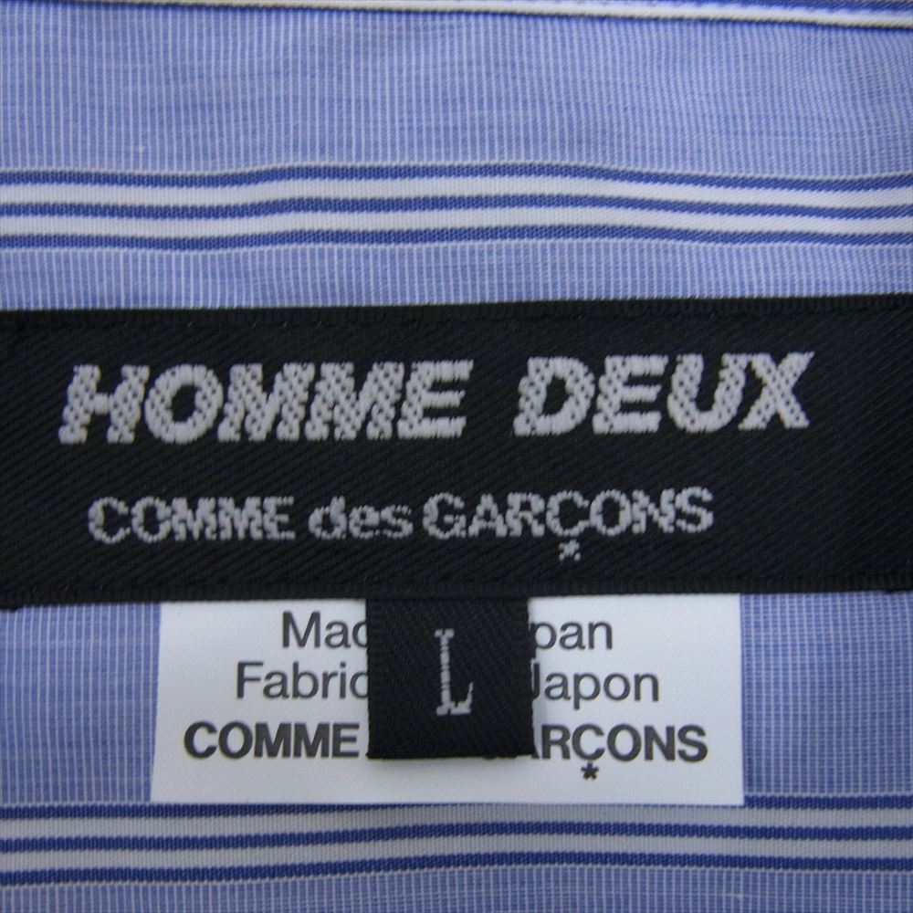 COMME des GARCONS HOMME DEUX コムデギャルソンオムドゥ AD2023 DL-B036-051-1-5 パッチワーク ストライプ 長袖 シャツ【未使用】【中古】_画像4