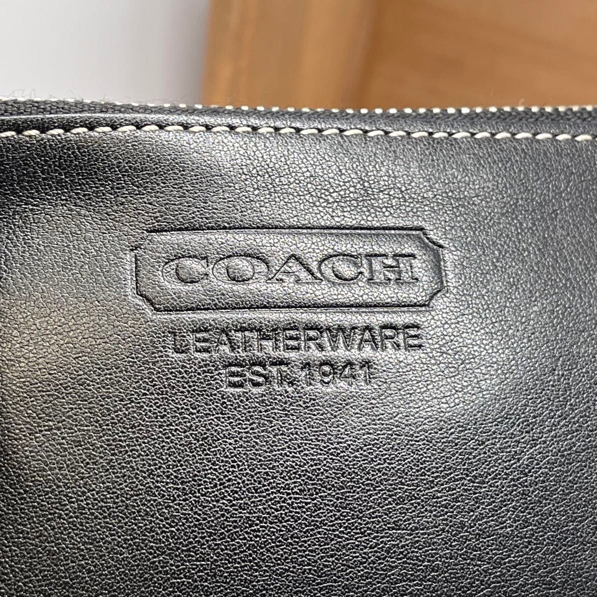 COACH レザー ポーチ マルチケース ブラック系