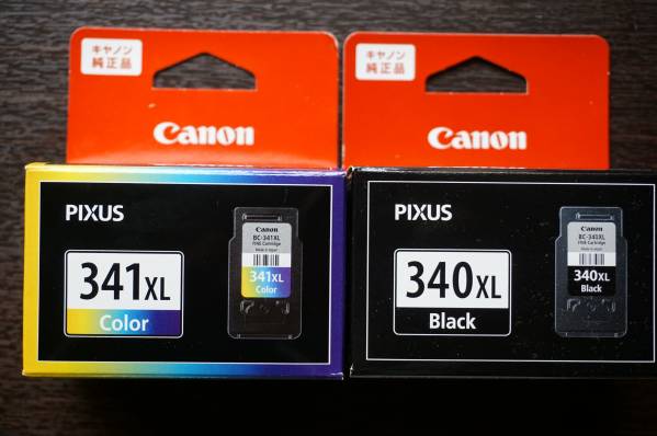 ♪新品未開封 CANON 純正 大容量 BC-340XL 黒+BC-341XL カラー_使用期限は十分あります。