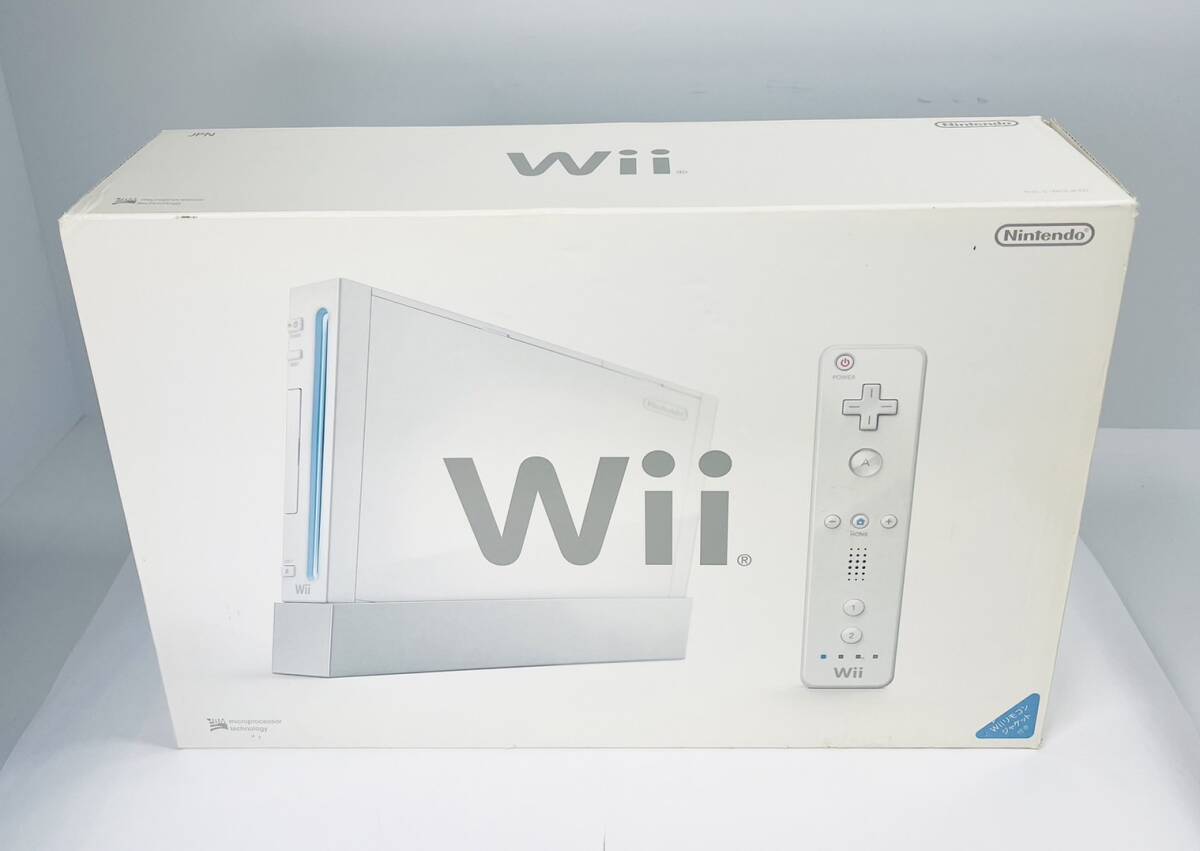 【未使用品】任天堂 Nintendo Wii 本体 RVL-001 シロ Wiiリモコンジャケット付き