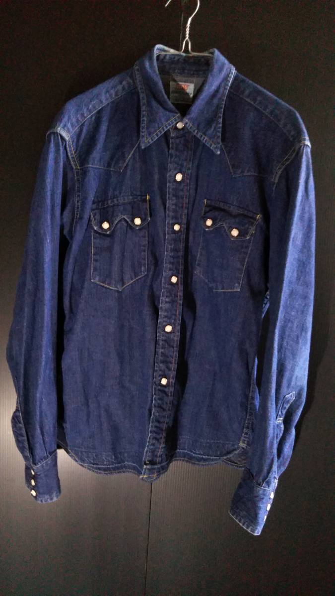 60 period original Levi's Denim shirt rare size Denim Family genuine . navy  blue levis denim family inspection Short horn 60s Vintage : Real Yahoo  auction salling