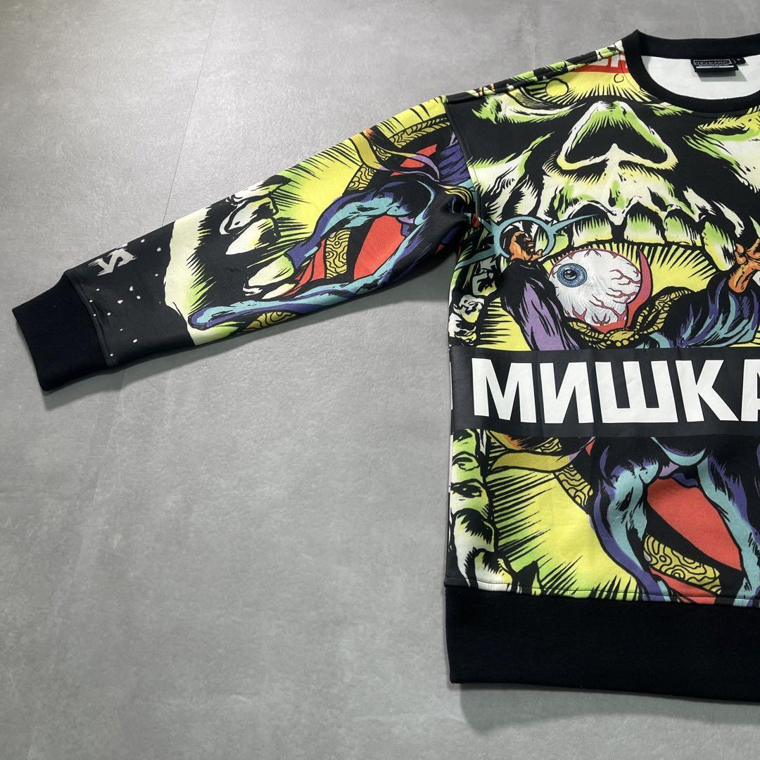 ミシカ MISHKA エンドレスクルーネック プルオーバー スウェット 総柄 L_画像8