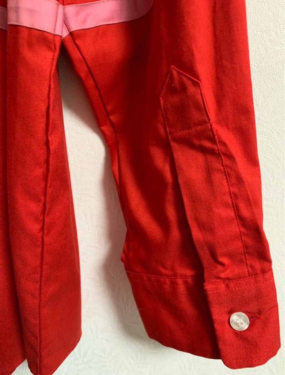 新品未使用タグ付★ TENDERLOIN テンダーロイン 長袖シャツ バックロゴ 日本製 メンズ レッド 赤