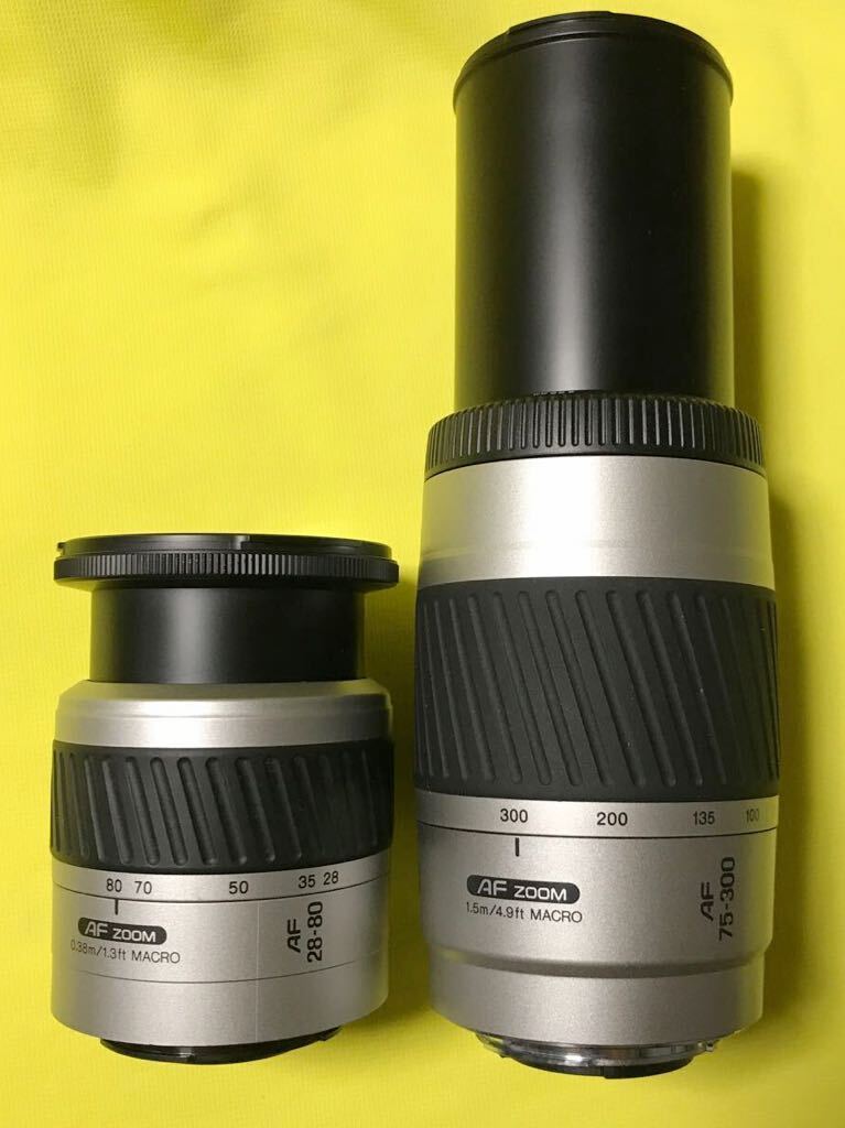 【２本セット】MINOLTA AF ZOOM 75-300mm 1:4.5-5.6D（55905660）+　MINOLTA AF ZOOM 28-80mm F3.5-5.6（54919267）カメラ レンズ ミノルタ_画像2