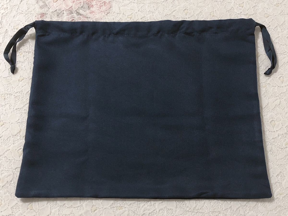 コールハーン「COLE HAAN」バッグ保存袋 (3710) 正規品 付属品 布袋 巾着袋 布製 ナイロン生地 ネイビー 39×31cm_画像2