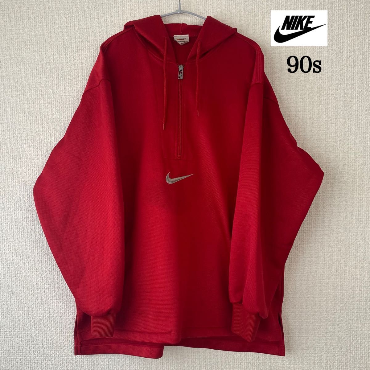 NIKE 90s 銀タグ ハーフジップ ジャージ トラックジャケット 赤 NIKE 90s 銀タグ ハーフジップ ジャージ トラックジャケット 赤