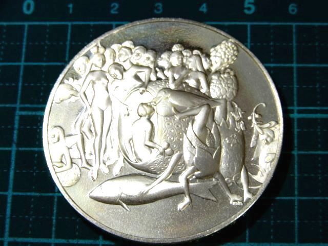  rare limited goods France structure . department made Rene sun s painter hieronims Boss picture . comfort. . original silver made silver memory medal coin insignia collection 