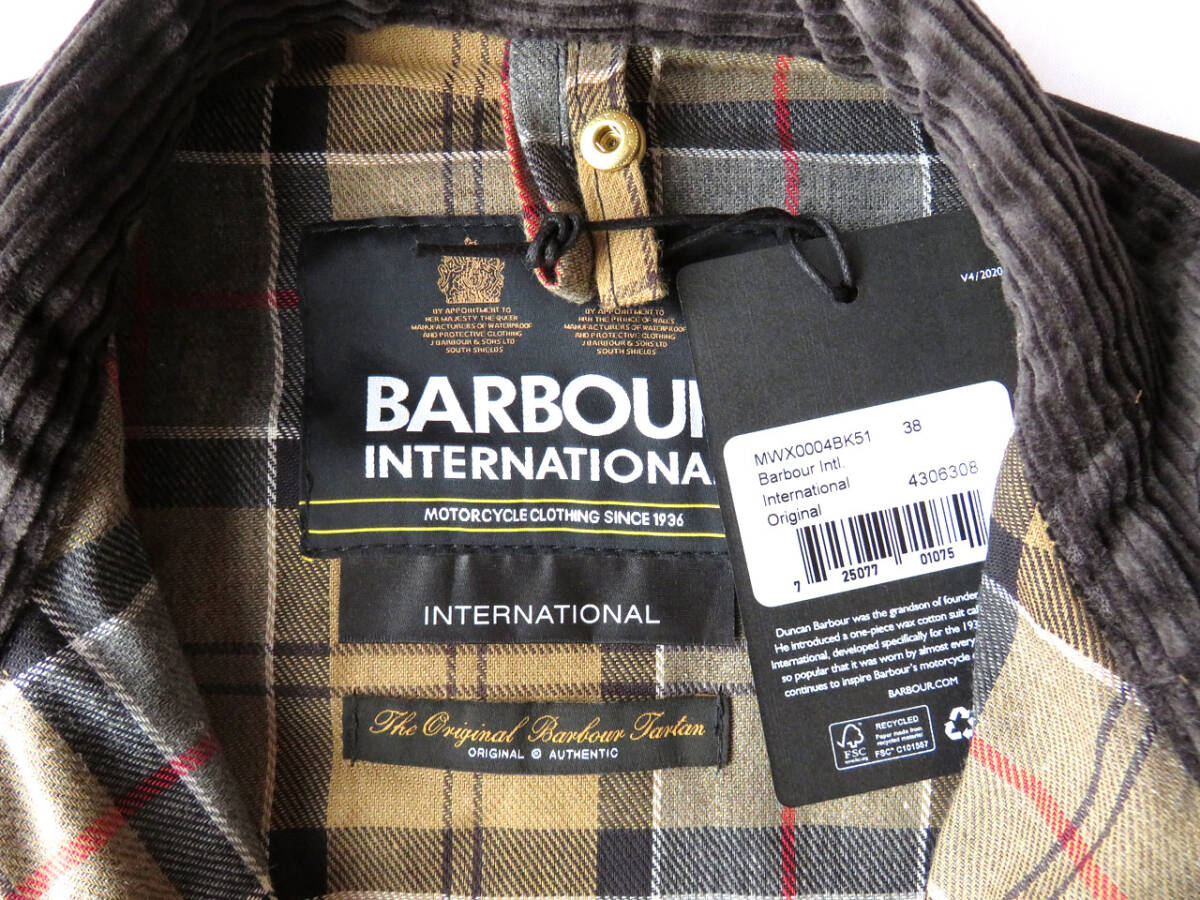 キャンペーン価格 新品 Barbour バブアー インターナショナル ジャケット ブラック 38 AW22 International Original Wax MWX0004 2ワラント_画像10